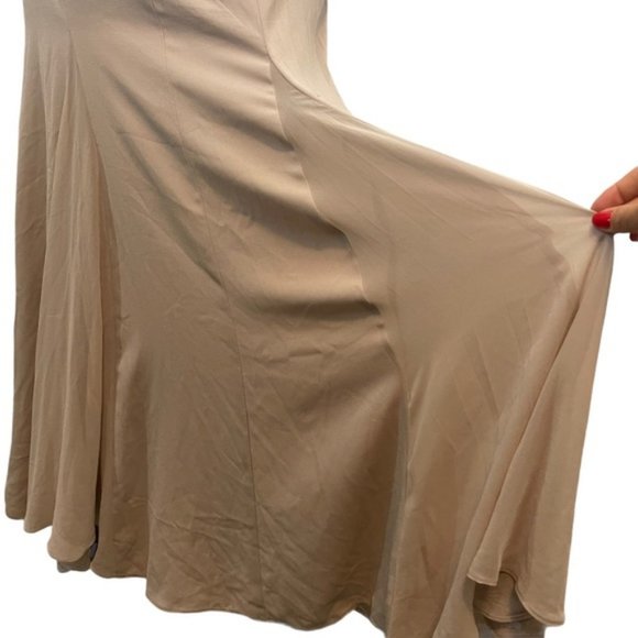 VERA WANG 'White' Bridesmaid Prom V-Wire Crepe Mermaid Dress Light Mauve Size 4 - Picture 9 of 14